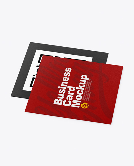 Two Paper Business Cards Mockup