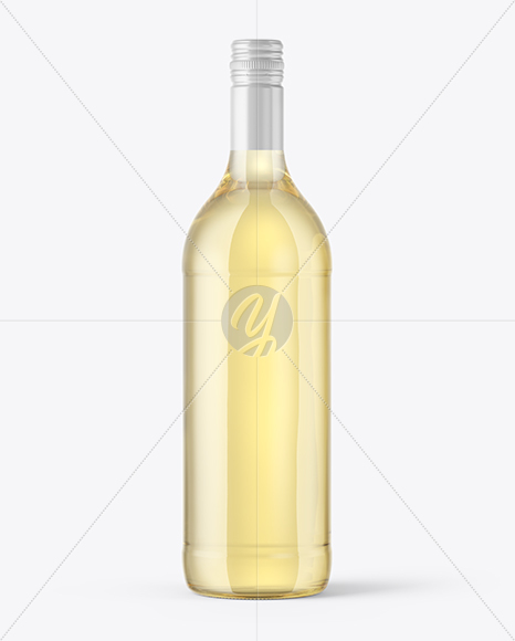 Clear Glass White Wine Bottle Mockup