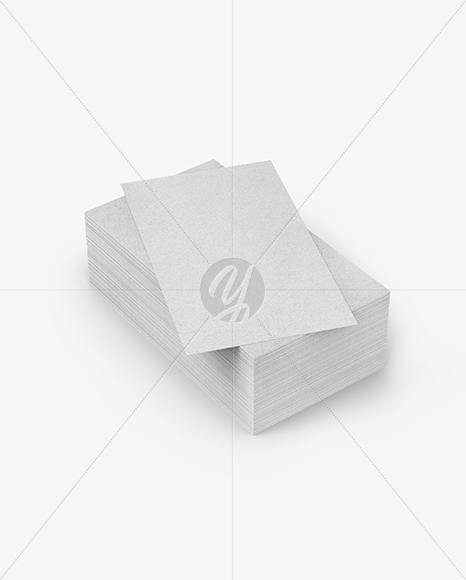 Stack of Kraft Business Cards Mockup