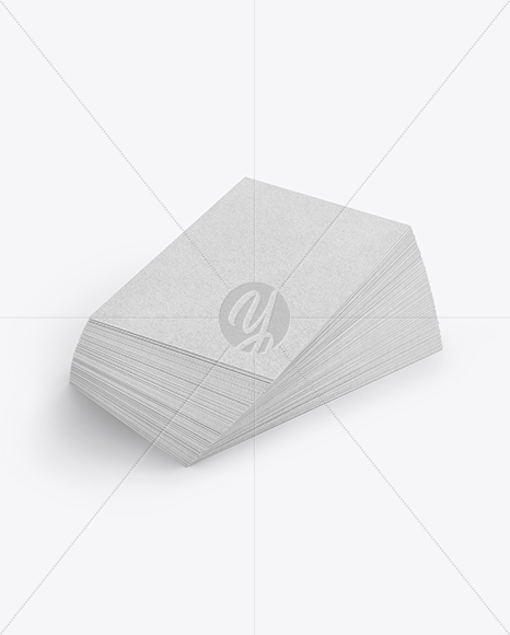 Stack of Kraft Business Cards Mockup