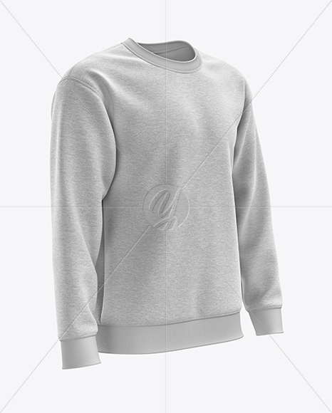 Men’s Heather Midweight Sweatshirt mockup (Right Half Side View)