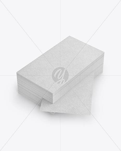 Stack of Kraft Business Cards Mockup