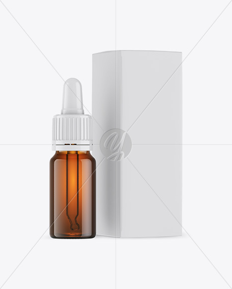 Amber Dropper Bottle w/ Box Mockup