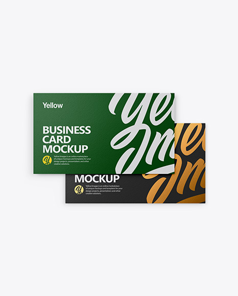 Textured Business Cards Mockup