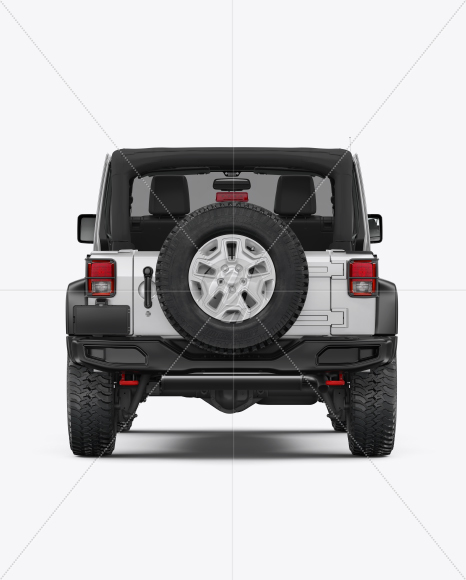 Off-Road SUV Open Roof Mockup - Back View