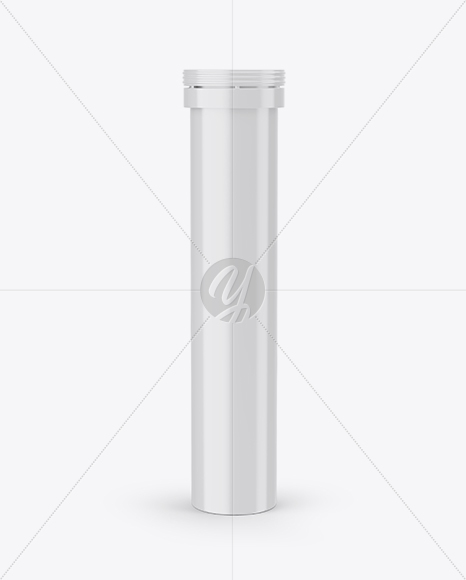 Glossy Plastic Tube With Tablets Mockup