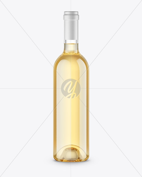 Clear Glass White Wine Bottle Mockup