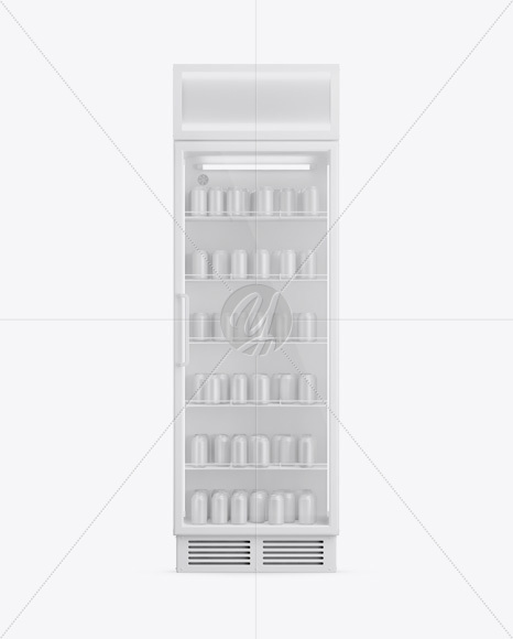 Glass Door Fridge w/ Cans Mockup Glass Door Fridge w/ Cans Mockup