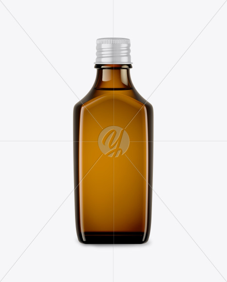 Amber Glass Bottle Mockup