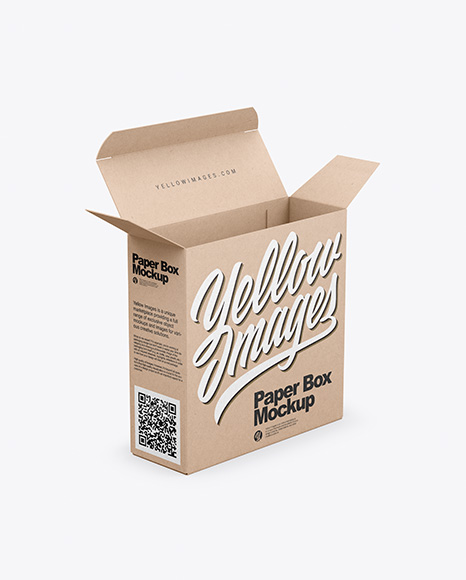 Opened Kraft Box Mockup