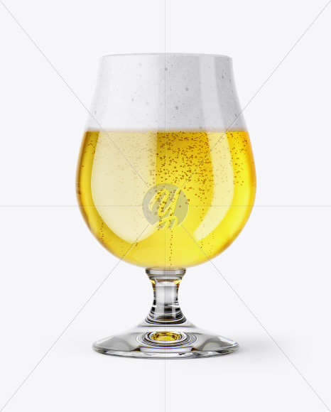 Tulip Glass With Pilsner Ale Mockup