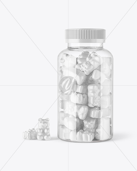 Plastic Bottle with Gummies Mockup