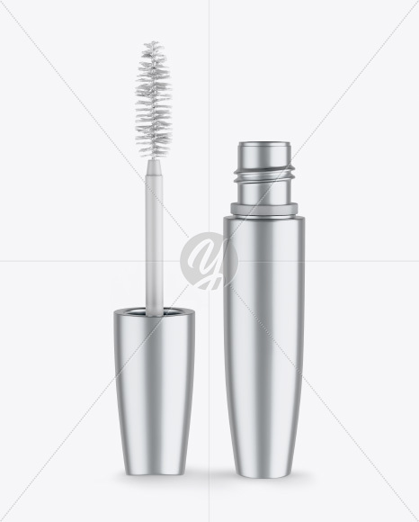 Opened Metallic Mascara Tube Mockup