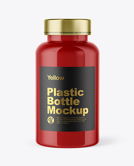 Glossy Plastic Bottle Mockup - Capsule mockup