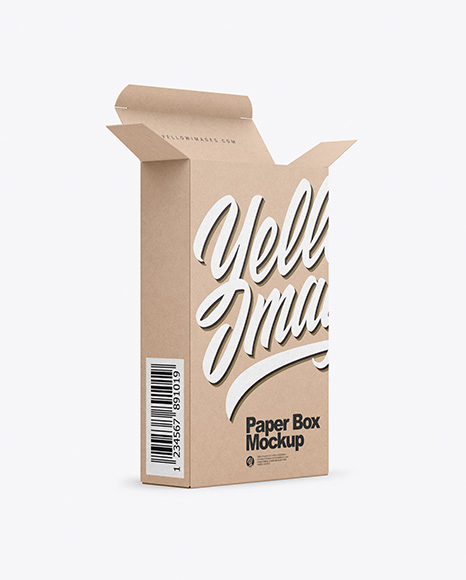 Opened Kraft Box Mockup