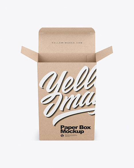 Opened Kraft Box Mockup