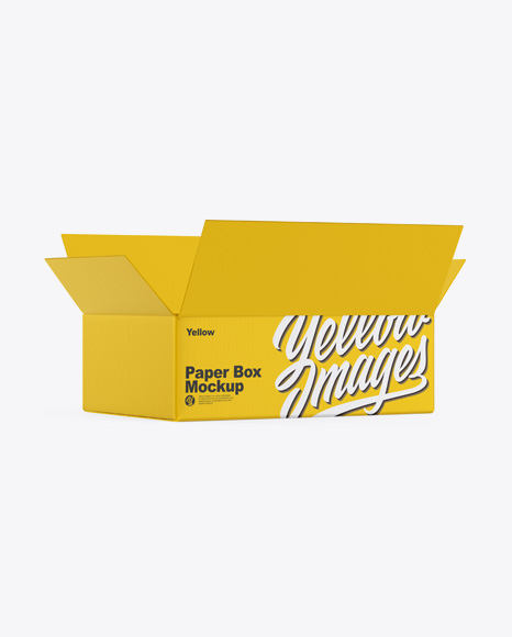 Glossy Opened Box Mockup - Opened+Glossy+Chocolate+Box+-+Half+Side+View+in+Box+...