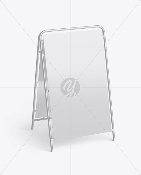 Glossy Metallic Stand Mockup