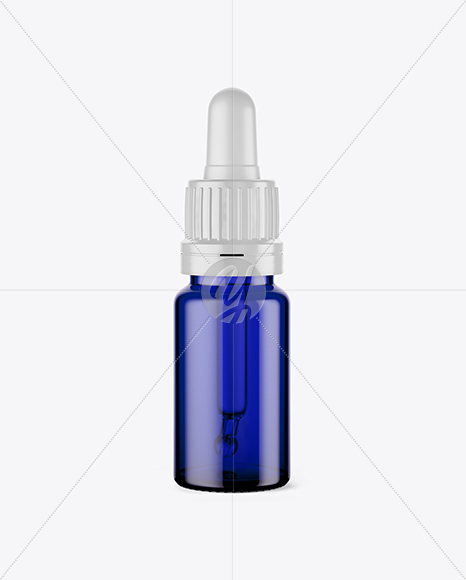 Blue Glass Dropper Bottle Mockup
