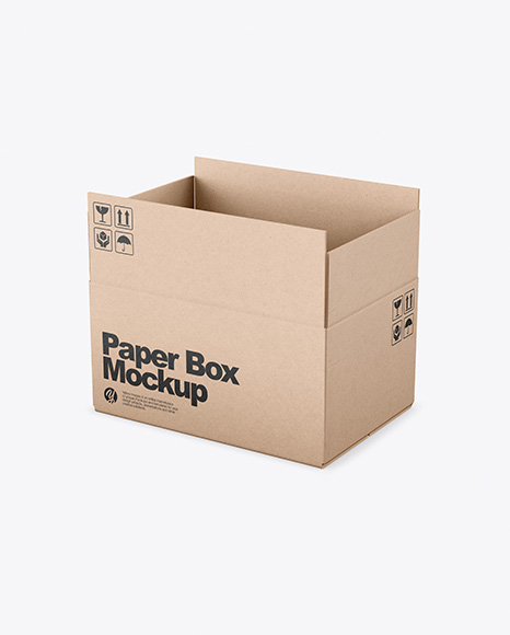 Opened Kraft Box Mockup - 42