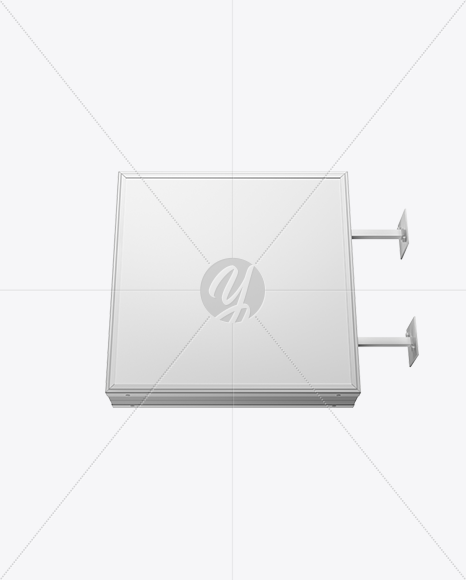 Square Signboard Wall Mounted Mockup