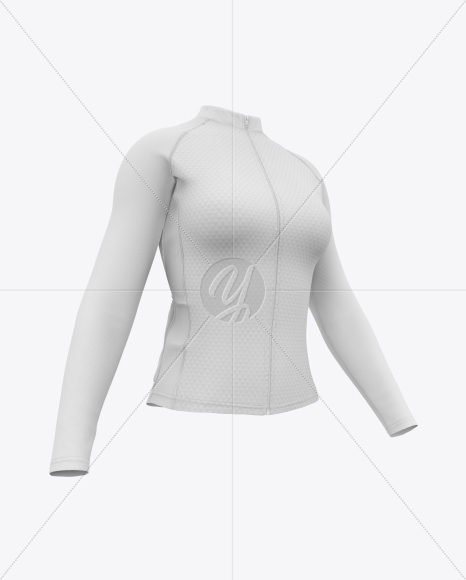 Women`s Cycling Jersey Mockup - Half Side View