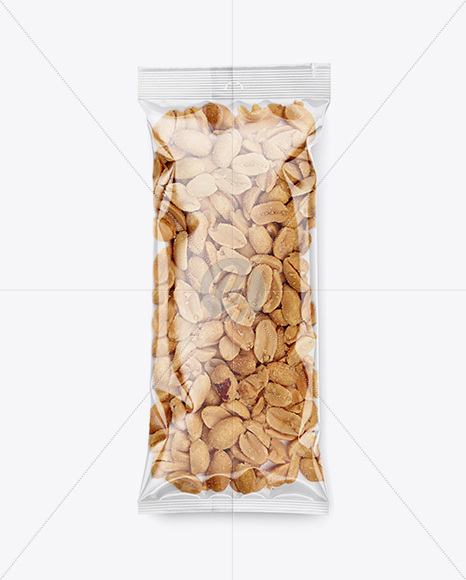 Clear Plastic Pack w/ Peanuts Mockup