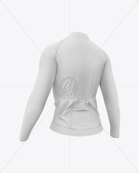 Women`s Cycling Jersey Mockup - Back Half Side View