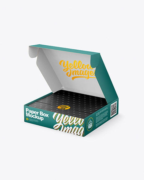 Opened Paper Box Mockup