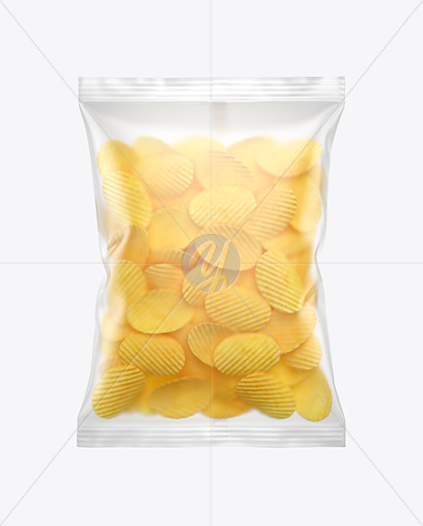 Matte Bag With Corrugated Potato Chips Mockup