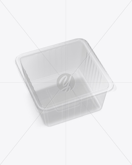 Plastic Tray with Paper Label Mockup