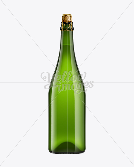 Emerald Green Beer Bottle sealed with a Cork and Muselet 750ml