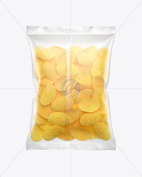 Matte Bag With Corrugated Potato Chips Mockup