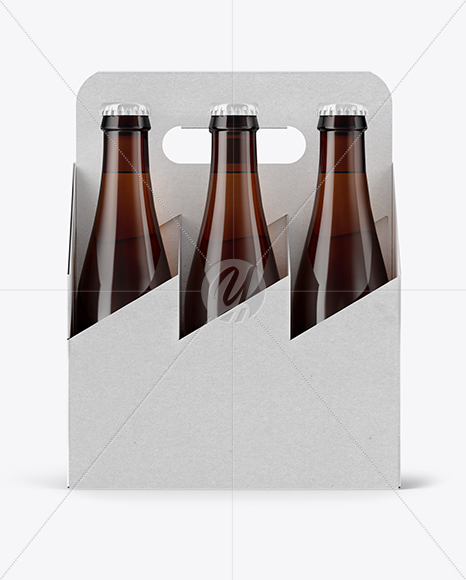 Kraft 6 Pack Beer Bottle Mockup