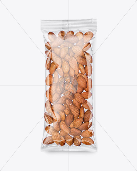 Clear Plastic Pack w/ Almonds Mockup