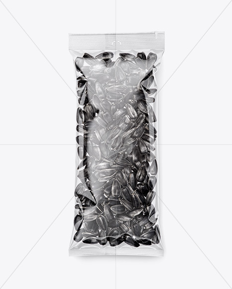 Clear Plastic Pack w/ Sunflower Seeds Mockup