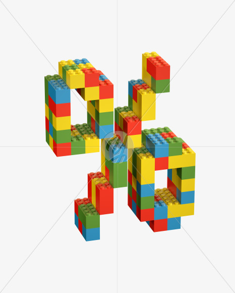 % from Lego Random Color Font on Yellow Images Creative Fonts - S26682