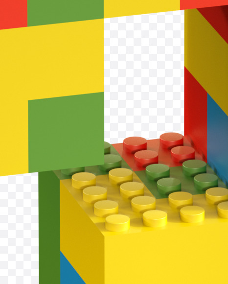 3 from Lego Random Color Font on Yellow Images Creative Fonts - S26670