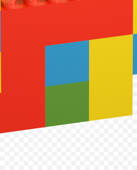 Letter B from Lego Random Color Font on Yellow Images Creative Fonts - S26643