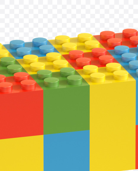 Letter F from Lego Random Color Font on Yellow Images Creative Fonts - S26647