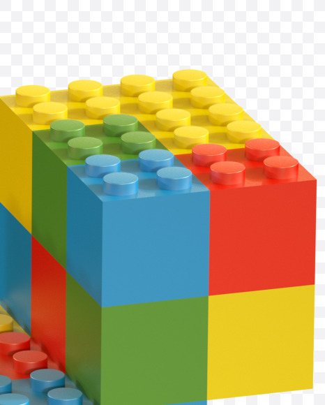 Letter Y from Lego Random Color Font on Yellow Images Creative Fonts - S26666