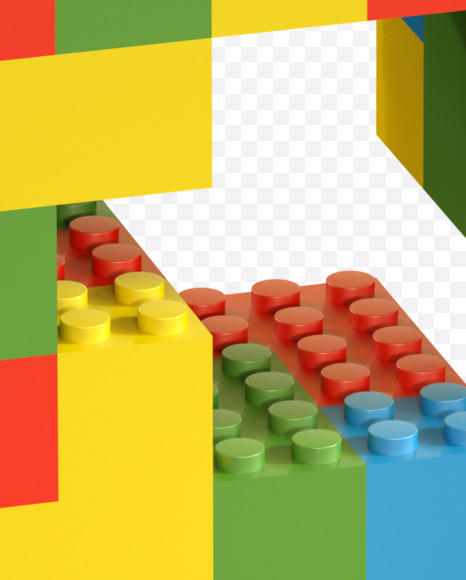 $ from Lego Random Color Font on Yellow Images Creative Fonts - S26680