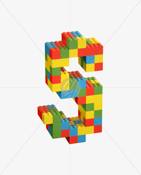 $ from Lego Random Color Font on Yellow Images Creative Fonts - S26680