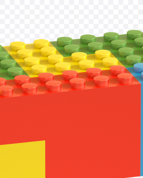 Letter E from Lego Random Color Font on Yellow Images Creative Fonts - S26646