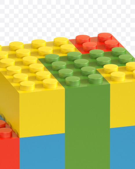 8 from Lego Random Color Font on Yellow Images Creative Fonts - S26675