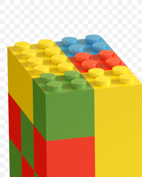 Letter L from Lego Random Color Font on Yellow Images Creative Fonts - S26653