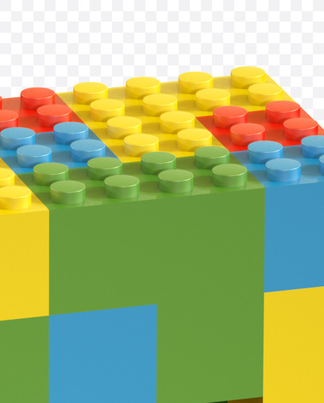 Letter G from Lego Random Color Font on Yellow Images Creative Fonts - S26648