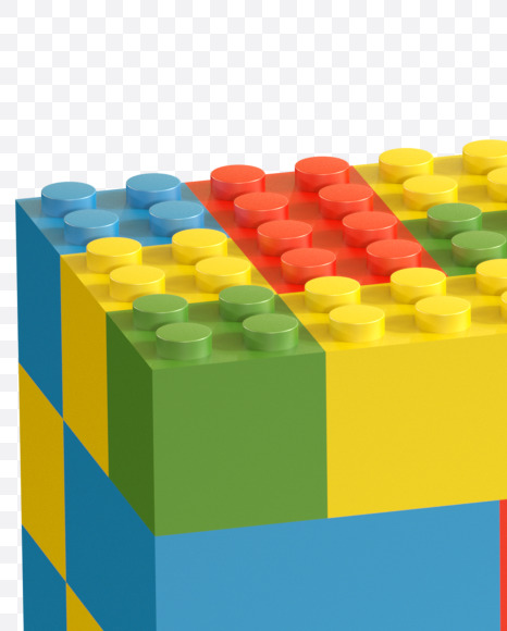 Letter P from Lego Random Color Font on Yellow Images Creative Fonts - S26657