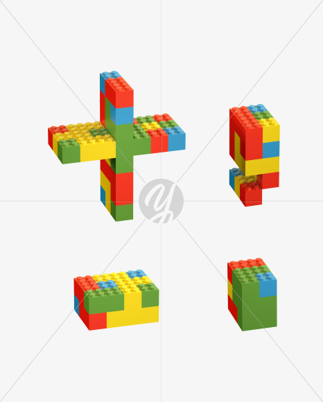 punctuation marks from Lego Random Color Font on Yellow Images Creative Fonts - S26684