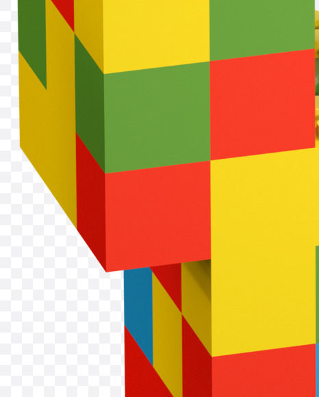 Letter V from Lego Random Color Font on Yellow Images Creative Fonts - S26663